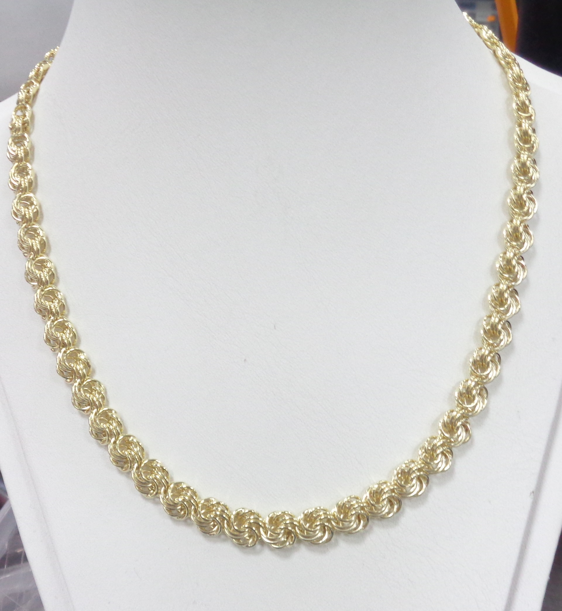 Серебряное колье плетение "Роза"